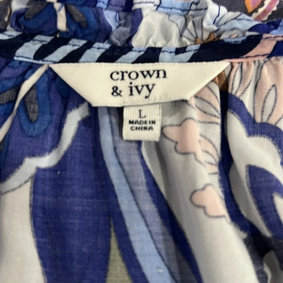 CROWN & IVY Blue paisley tunic top - Picture 8 of 12